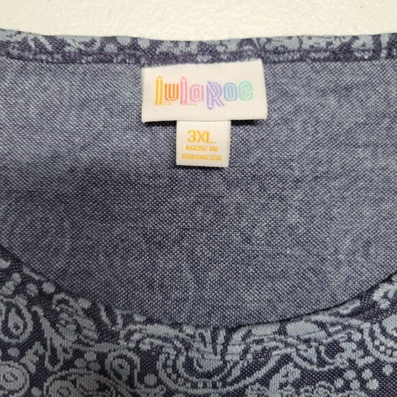 Lularoe Shirt Blue Paisley Womens Plus Size 3XL Oversized Tunic Fall Comfy Relax - Picture 4 of 7